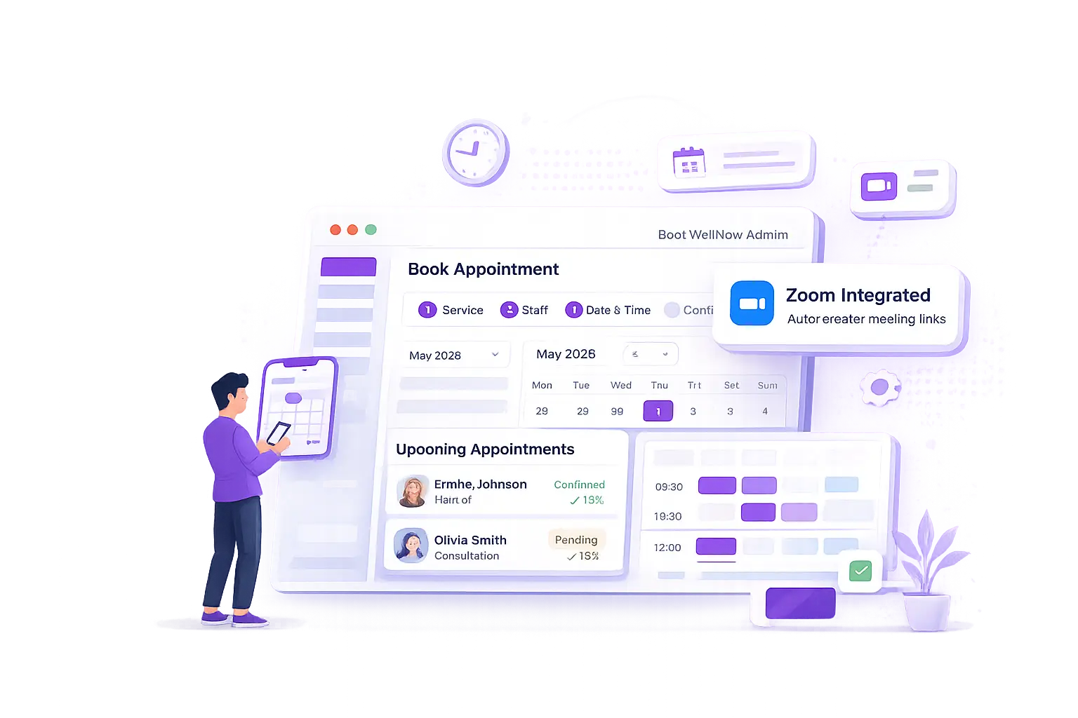 BookWellNow Features with Zoom Integration