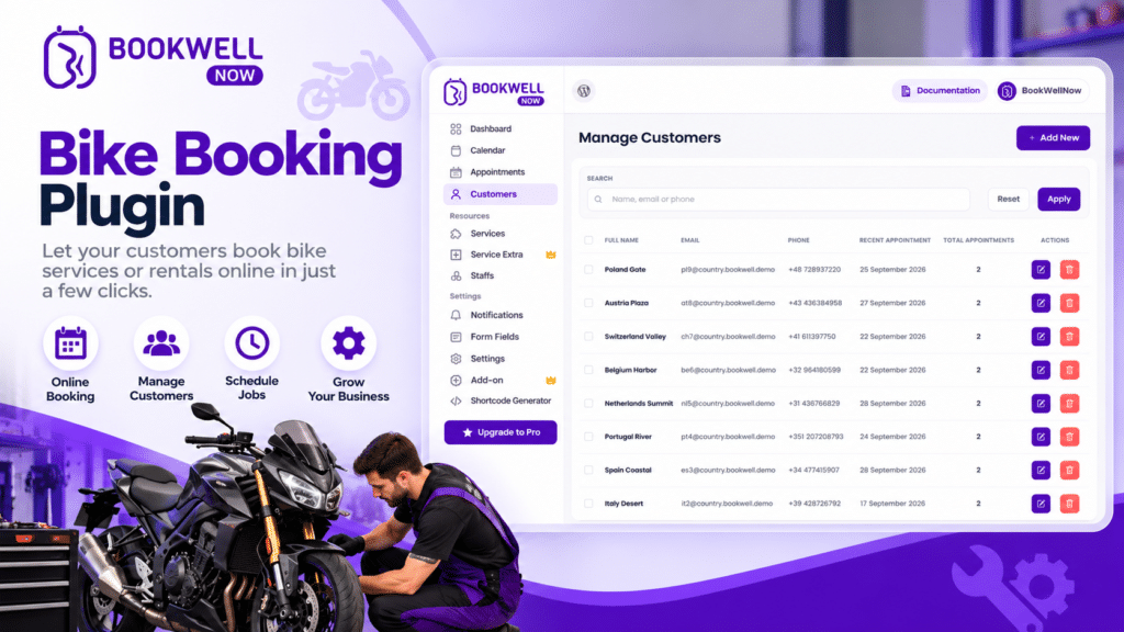 Bike Booking Plugin: Simplify Motorcycle Service Appointments with BookWellNow