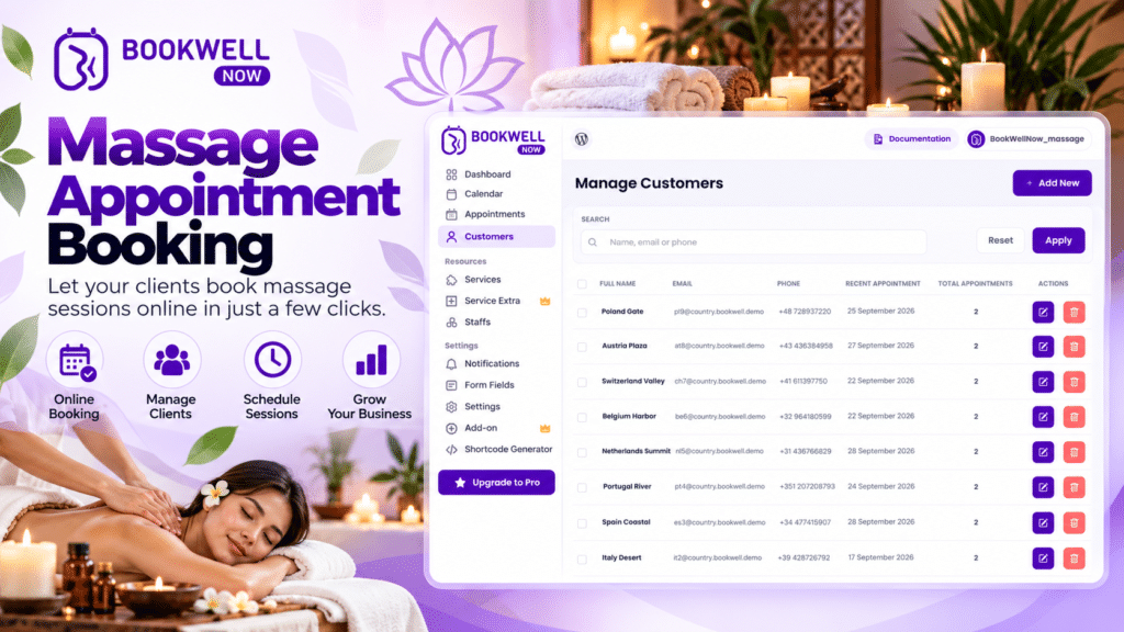 Massage Booking Plugin: Simplify Massage Therapy Appointment Scheduling